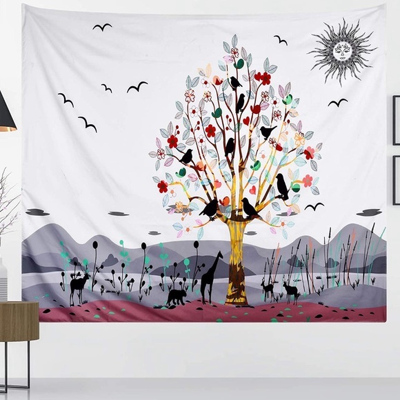 TAPESTRY artistic nature wall hanging 59 x 51 - Picture 2 of 7